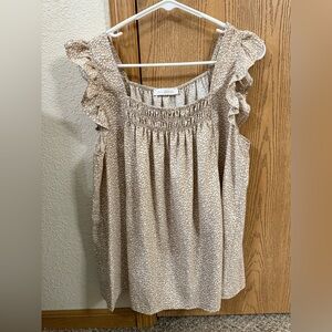 Ruffled Cream Blouse